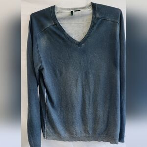United Colors Of Benetton V-Neck Sweater Pull Over Men’s Size L Blue